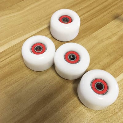 Skateboard Wielen Kit - Cruiser Wielen - Soepel Rijden - Hoge Snelheid Lagers - 50mm 83A - Wit