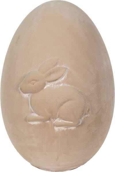 Clayre & Eef Beeld Konijn 18x17x25 cm Beige Bruin Keramiek Konijn