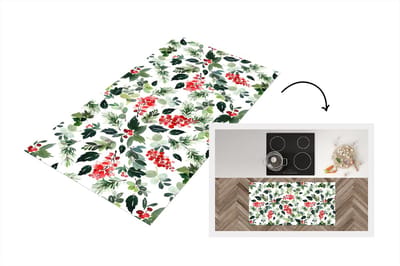 Keukenloper - Loper keuken - Kerst - Waterverf - Maretak - 120x60 cm - Keukenloper vinyl