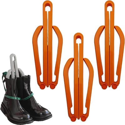3 stuks - Schoenspanner - Oogjes voor laarzen - Schoenclips - Geschikt voor sneakers en laarzen - Oranje