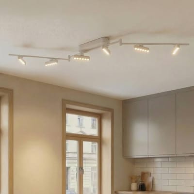 Lindby LED spot Eldrin, wit, 6-lamps, lichtpunten