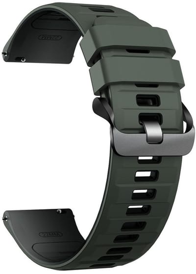 Siliconen bandje - geschikt voor Garmin Vivoactive 4 / Venu 4 (45mm) / Venu 3 / 2 / Forerunner 255 / Forerunner 265 / 570 (47mm) en Polar Vantage M / M2 / V3 / Grit X (Pro) - grijs army