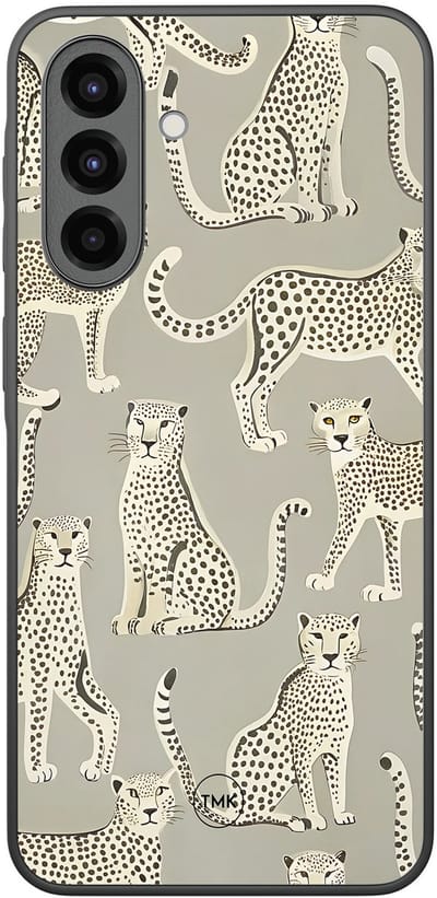 Hoesje geschikt voor Samsung Galaxy A36 - Cheetah chic - Beige - TPU case - Print - Hardcase zwart telefoonhoesje