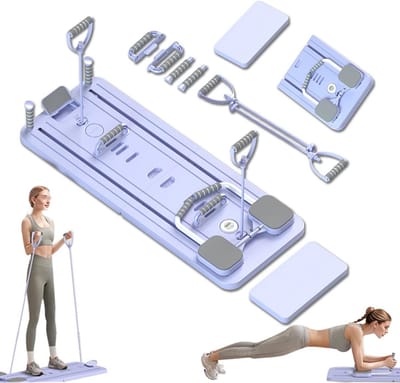Pilates Bord - Full Body Trainer - Thuis Sporten - Automatische Terugslag - 55.5 x 42 cm - Paars