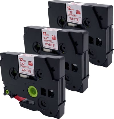 DULA Brother Compatible label tape- Tze-232 - 3 cassettes - Brother P-Touch - Rood op wit - 12mm x 8m