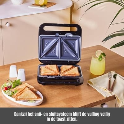 Zyrex® Wafelijzer Met Verwisselbare Platen - Wafelijzer Tefal - Wafelijzer Hartvorm - Zwart - 24cm x 25cm x 10cm