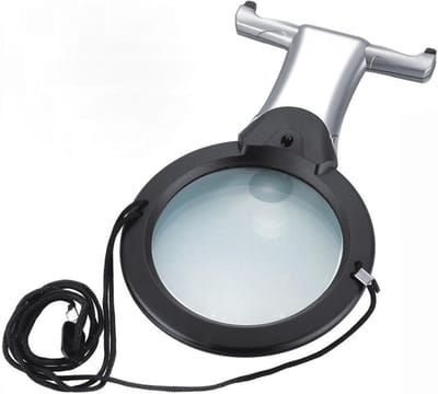Vergrootglas met Verlichting - Leeshulp - Hobby en Lezen - Drie Gebruiksmogelijkheden - 2.5x en 6x Vergroting - Zwart