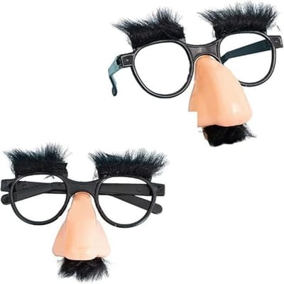 longziming - Partybril Slapstick - 2 Stuks - Vermomming Bril Met Neus - Grappige Bril Voor Feest, Carnaval En Verkleedpartijen
