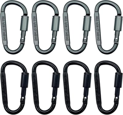 8 stuks 8 cm Aluminium Legering Karabijnhaken - Ideaal voor Sleutelhangers, Kamperen en Wandelen