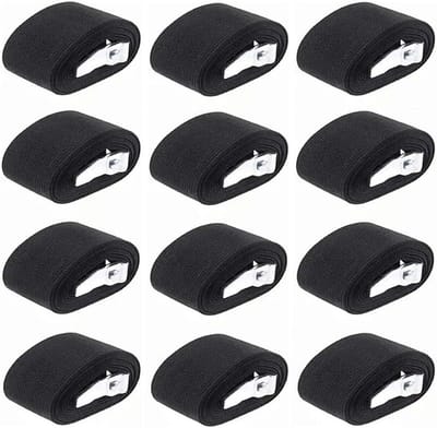 Pack van 12 Verstelbare Spankordelen voor Motor en Kamperen - 1m Tension Bands met Clamps
