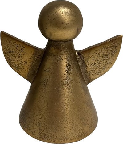 Home Society - Deco engel - Gaby - Metaal - Maat L - Goud - 11 x 10 x 7 cm