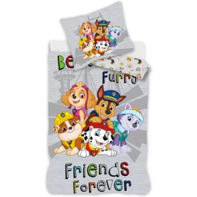 Paw Patrol peuterdekbedovertrek grijs - 100 x 135 cm