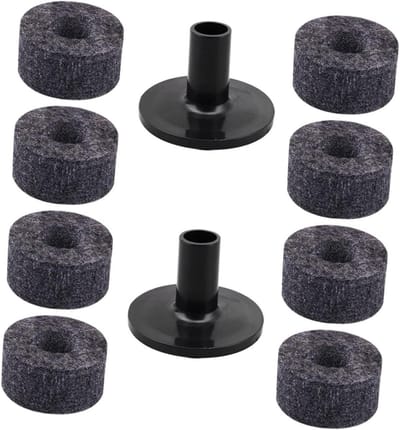Drum Cymbal Sleeves - Vervangende Pads - Bekken Beschermen - Hoge Duurzaamheid - 2 Sets - Grijs