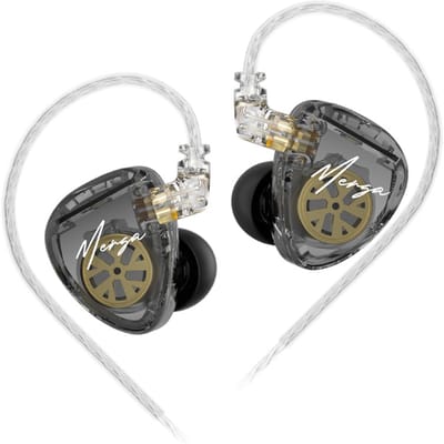 Écouteurs intra-auriculaires filaires KZ Merga 2DD à pilotes dynamiques, 4 unités de pilote No Mic argenté