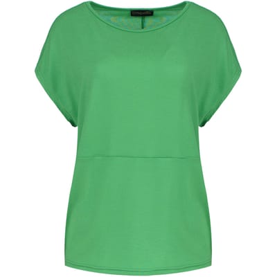 Groene stretch jersey top met boothals