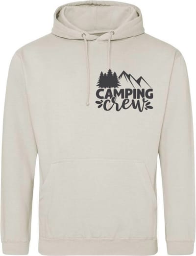 Camping hoodie - Hoodie Beige - Camping Crew - Dames en Heren - Maat S