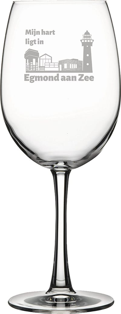 Gegraveerde Rode wijnglas 46cl Egmond aan Zee