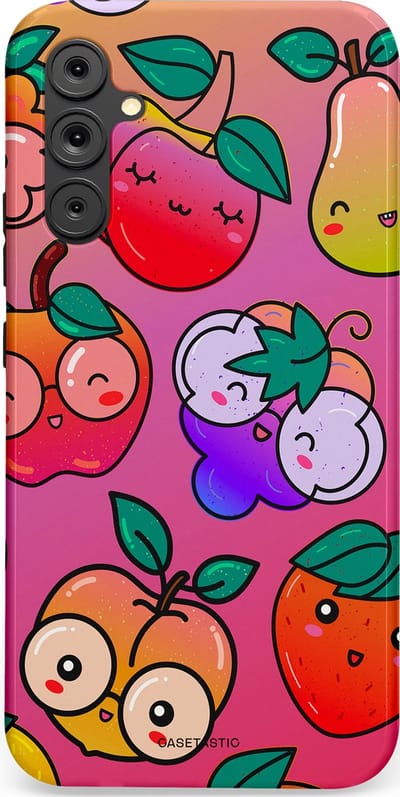 Casetastic Hoesje Geschikt voor Samsung A34 (5G) - Stijlvolle Beschermende Duo-layer Case - Fruitige Grapjes
