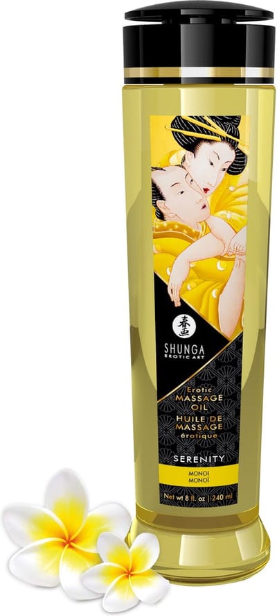 Shunga - Massageolie - Serenity Monoi (Hawaiaanse Tiarebloem) - 240 ml