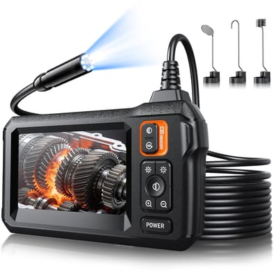 Endoscoopcamera met Licht - 4.3" IPS Scherm 1920P HD 8 LED - 5m Semi-stijve Kabel IP67 Waterdicht - voor Riolering & Gereedschap - Oranje - 1 Stuk