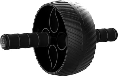 Buikspierwiel - Core Trainer - Krachttraining Thuis - Inclusief Kniebeschermer - 27.9 x 21 cm - Zwart