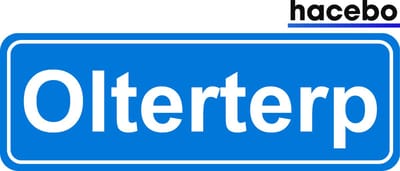 Hacebo - Plaatsnaam Sticker - 29x10 CM - Olterterp sticker - Verkeersborden sticker - grappige cadeaus - Olterterp