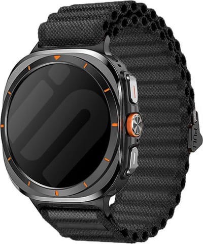 Strap-it outdoor nylon bandje geschikt voor de Samsung Galaxy Watch Ultra 2 (2026) / Ultra (2024/2025) bandje - Trail Loop bandje - hoogwaardig nylon materiaal (zwart)