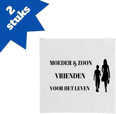 Akyol - moeder en zoon vrienden voor het leven brillendoekjes - Vriend - moeder/zoon - moeder cadeautjes - moederdag - verjaardag - geschenk - kado - zoon - zoon artikelen - verjaardag zoon - 17,8 bij 17,8 cm - 2 stuks