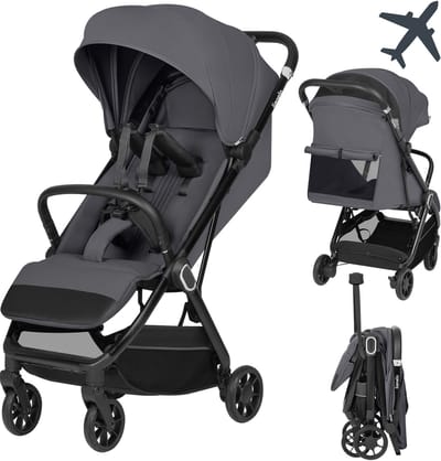 Lionelo Bess Buggy – Ultracompacte Kinderwagen 6 m–22 kg – 7,5 kg Lichtgewicht – Automatisch Inklapbaar met 1 Hand – XXL UPF50+ Kap – Ligpositie 83 cm – 5-Punts Magnetische Gordel – Geveerde 360° Wielen – Reisvriendelijk
