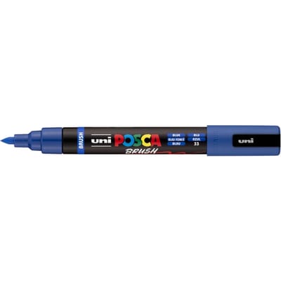 Paintmarker Uni POSCA PC-5BR brushpunt medium donkerblauw