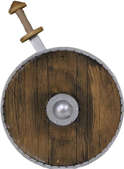 Funny Fashion zwaard met schild wapens - speelgoed/verkleed set - ridder/viking/krijger - plastic - kinderen