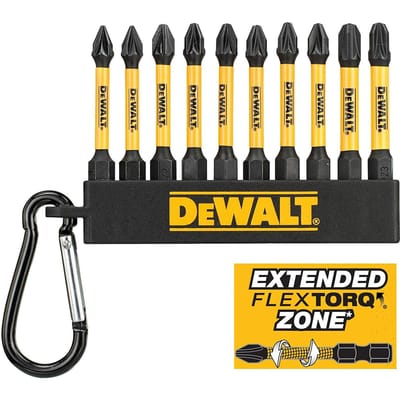 DeWalt FLEXTORQ Serie - Impact Bits Set - 57mm - PZ1/PZ2/PZ3 - 10 Stuks