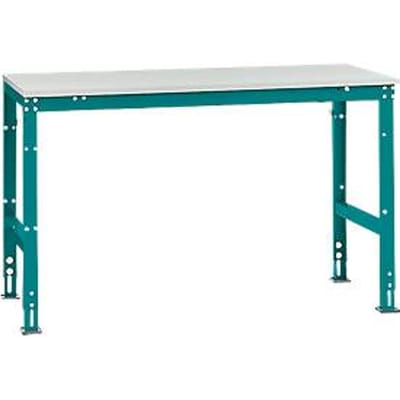 Manuflex basistafel UNIVERSAL Standaard, tafelblad melamine, 1500 x 800, waterblauw