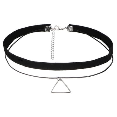 Jomide Choker Zwart Fluweel - Driehoek