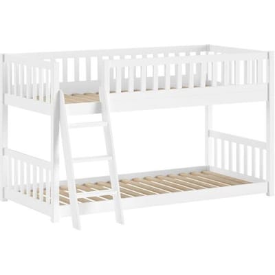Stapelbed Ronald - 90x200cm - Splitsbaar - Massief Dennenhout - Wit - Vipack - Stapelbed - Wit - Hout Tweepersoons Stapelbed