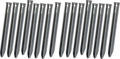 Klassieke Stalen V-vormige Tentharingen Set - Grondpen - 16 stuks - 18 cm | Lange Hoekharingen van Staal voor Opzetten Tent | Camping | Kamperen