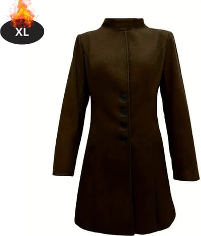 Livano Mantel Dames - Tussenmantel - Jas - Mantelpakje - Trenchcoat - Overjas - Overcoat - Winter - Bruin - XL