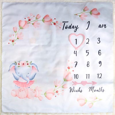 Ylsteed Print Baby Mijlpijl Deken Pasgeboren Foto Props Fotografie Achtergrond Baby Maandelijkse Groei Souvenir Accessoires (as the picture,100X100cm)