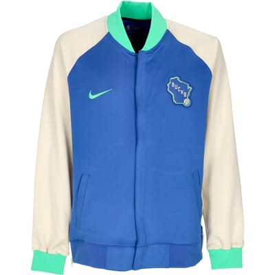 Heren College lichtgewicht sweatshirt Nba City Edition Dri-fit Showtime L/s jas met volledige ritssluiting Milbuc Game Royal/flat Opal/green Shock