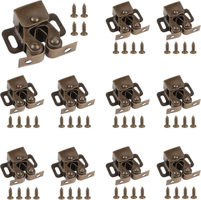 Double Roller Sluitingen voor Kastdeuren - 10 Stukken - Roll Sluiting - Deurbal voor Keukenkasten - Deurstoppers voor Kasten