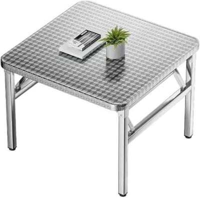 Klaptafel Staal - Plooibare Tafel - Buiten Koken - Geen Montage Nodig - 80x80x72cm - Zilverkleurig