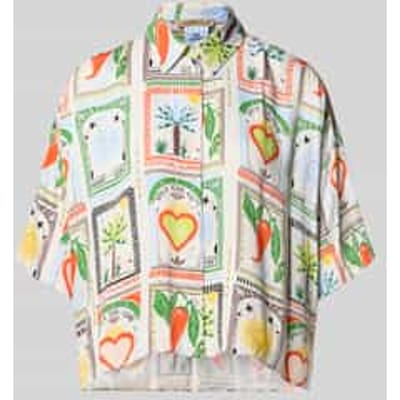 Overhemdblouse van viscose met kentkraag