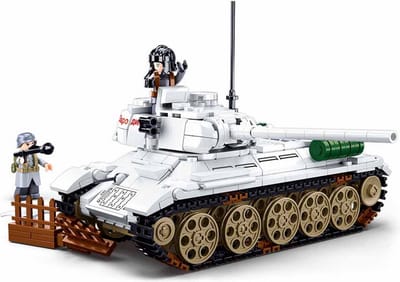 Sluban Army Middelgrote Tank Wit bouwspeelgoed kinderen vanaf 6 jaar - Constructiespeelgoed modelbouw - bouwdoos met 518 bouwstenen - M38-B0978