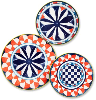 Excelsa Serviesset 18-delig – Sciacca | Porselein | Mediterrane Kleuren & Maritieme Patronen | Vaatwasser- en Magnetronbestendig - Italiaans Design - Dinerbord Ontbijtbord Kom