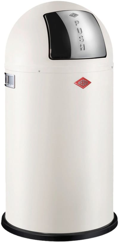 WESCO Pushboy Prullenbak | 50 Liter | Metaal - Mat zand | Vuilnisbak - Made in Germany