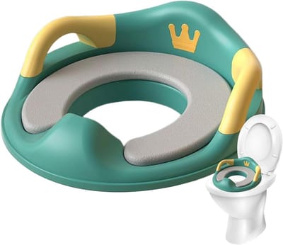 Toiletbril Kinderen - Zindelijkheidstrainer - Zindelijk Trainen - Met Rugleuning - 37 x 34 x 10 cm - Groen