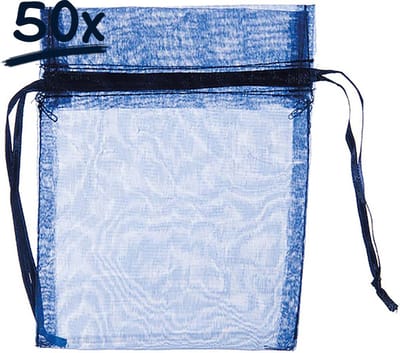 Set van 50 Organza Zakjes (12x15 cm) met Trekkkoord – Perfect voor Cadeaus, Bedankjes en Feestdecoratie