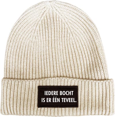 Iedere bocht is er één teveel wintermuts rib gebreid oatmeal | wit - soBAD. | Wintersport | Après ski outfit Warme Muts voor Volwassenen | Heren en Dames Beanie
