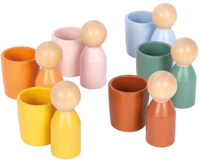 Small Foot - Wooden Montessori Sorting Cup with Figures