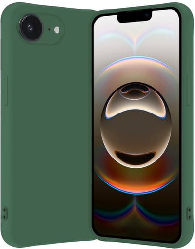 Hoes - Geschikt voor Apple iPhone 16e - Sterk & Shockproof - Hoesje Cover - Siliconen Case - Donkergroen